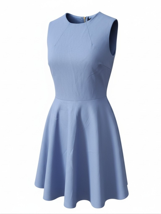 Lulus Dresses & Skirts - Lulu's Classic Sleeveless Fit & Flare Dress in Light Blue With Contrast Zip Back